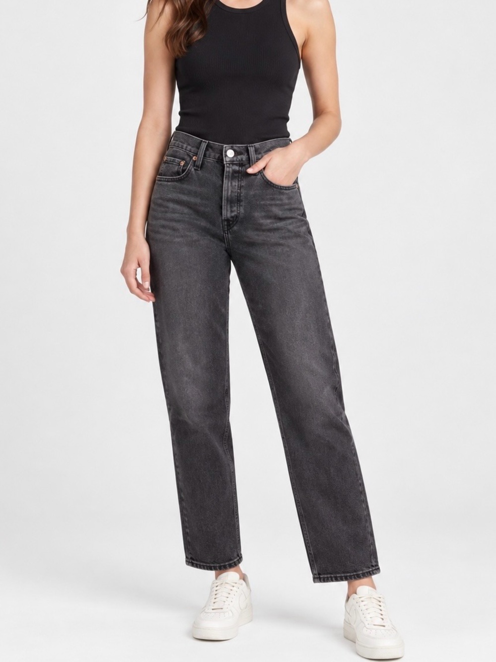 Levi’s Ribcage W27 Straight Ankle High-Rise Women's Jeans Faded Black 72693-0134